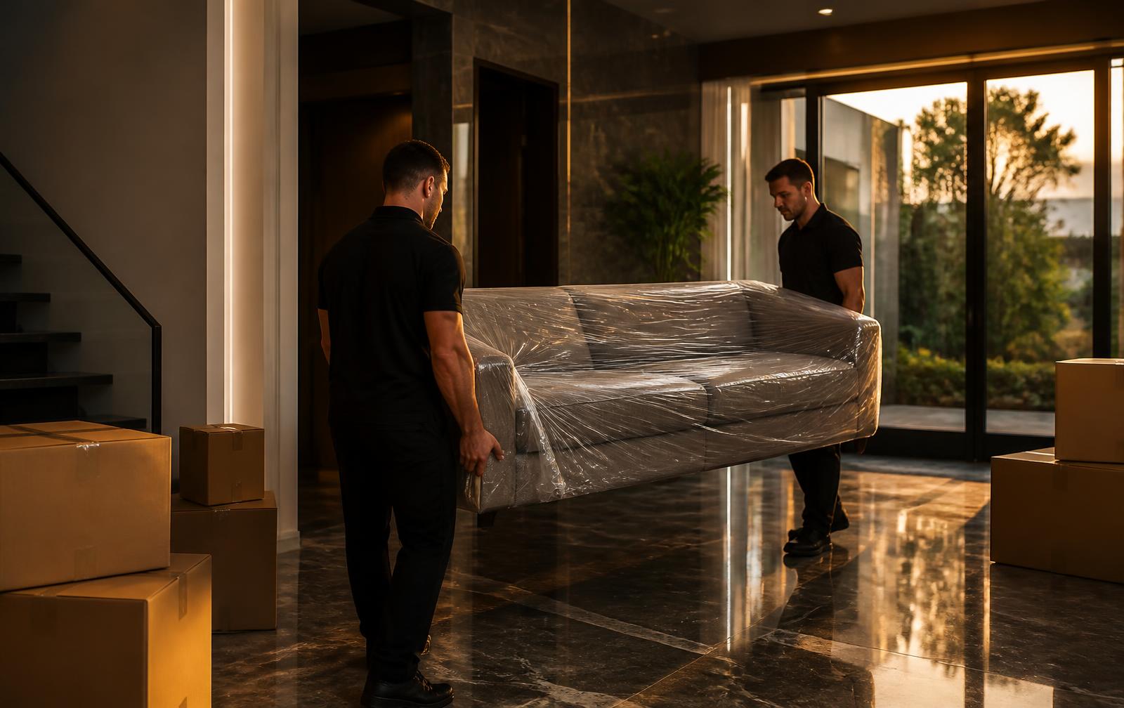 Household items being packed for a home shift